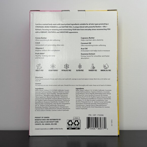 Nutrius Brazilian Body Wash Duo 2-pack - Coco Bliss and Berry Bliss - Picture 2 of 16